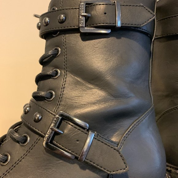 Nearly New (Only Worn Once) G by Guess Edgy-Inspired Granted Lace-Up Combat Boot - Picture 14 of 16